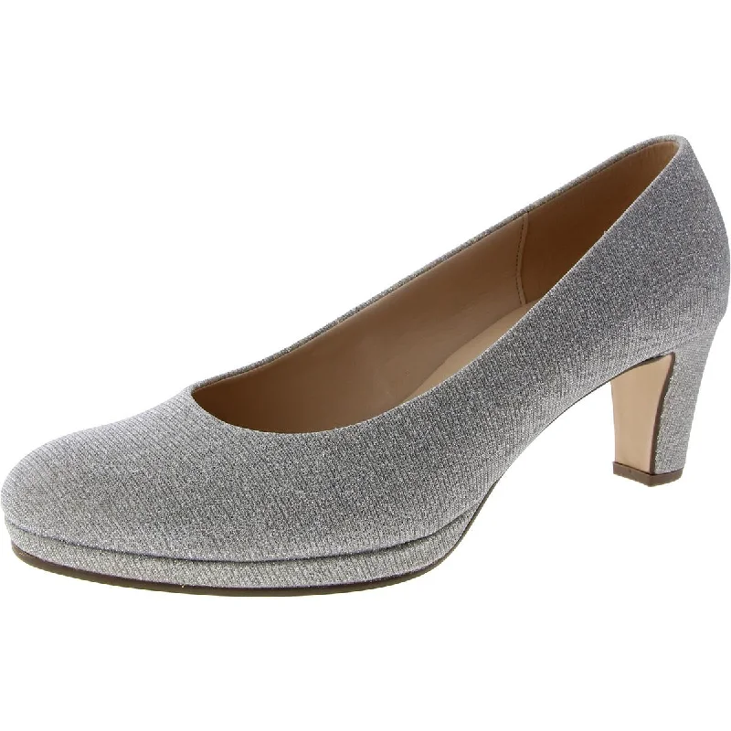 Comfortable high heels for relaxed evenings-Gabor Womens Faux Leather Block Heel Pumps