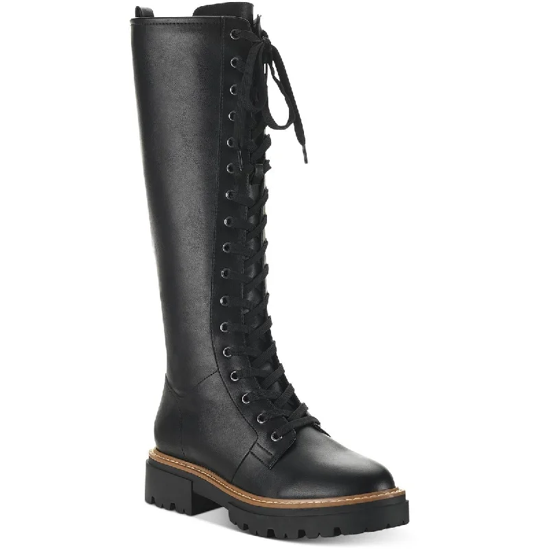 Boots with firm heel padding -Sun + Stone Womens Aylssaa  Faux Leather Tall Combat & Lace-up Boots