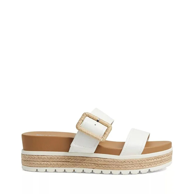 sandals for sunny beach days-Women's Shoes MIA KENZY Platform Espadrille Slide Sandals MH1916 WHITE