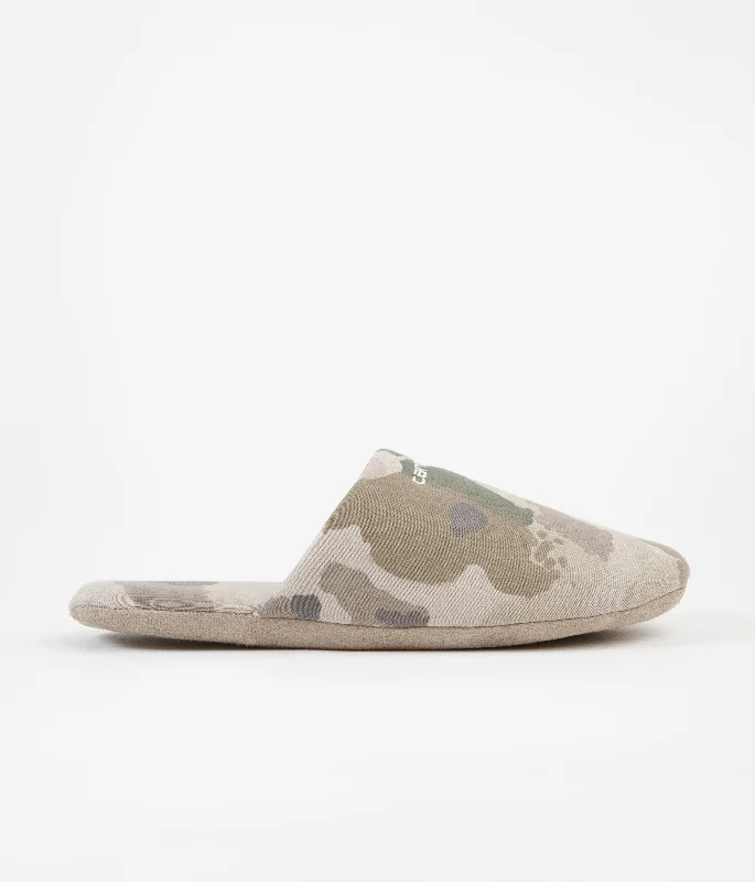 Slippers with loud prints -Carhartt Script Embroidery Slippers - Camo Tide / Thyme / Wax