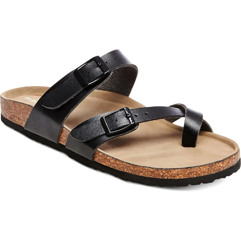 trendy sandals for everyday style-Madden Girl Womens Bryceee Buckle Padded Insole Slide Sandals