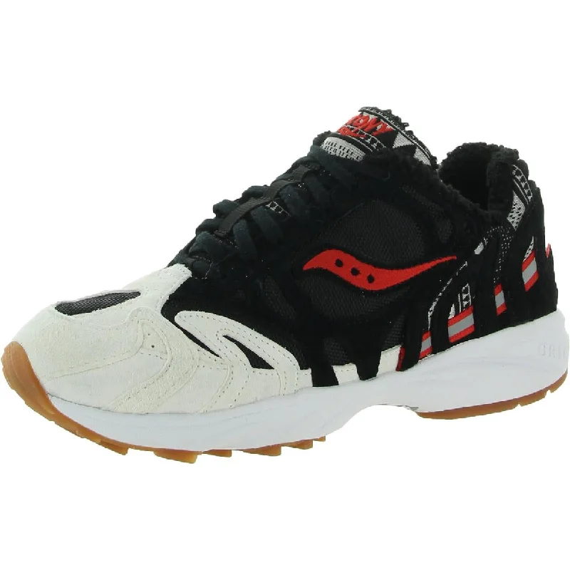 Shoes with tight mesh -Saucony Mens Grid Azura 2000 Suede Lifestyle Casual and Fashion Sneakers