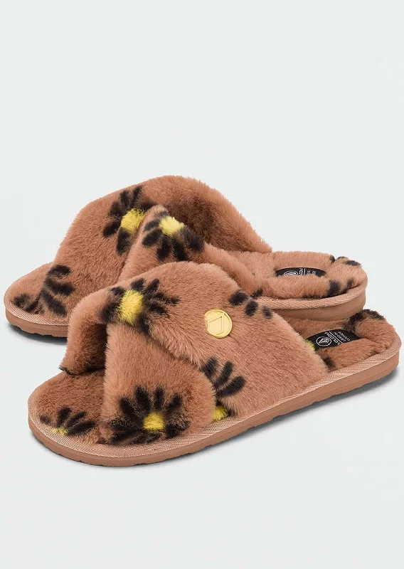 Quirky slippers with star motifs -Volcom Women's Lil Slip Slipper