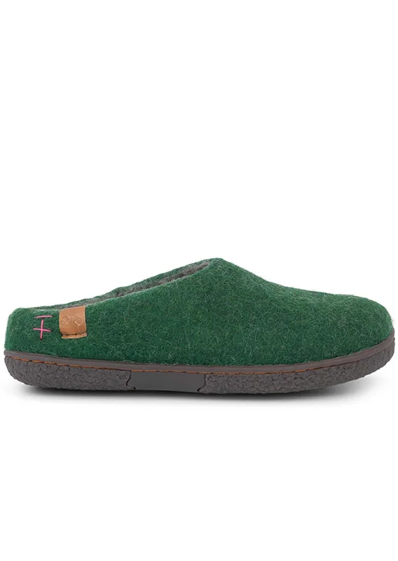 Slippers for cold hush -Wool by Green Unisex Tibet Rubber Sole Open Heel Slippers