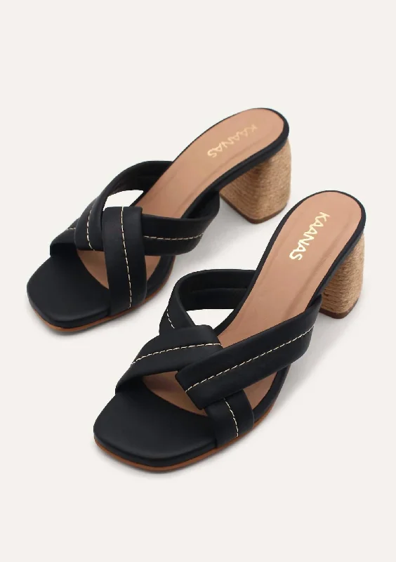 Lightweight high heels for hot nights-Arenal Chunky Band Heel In Black