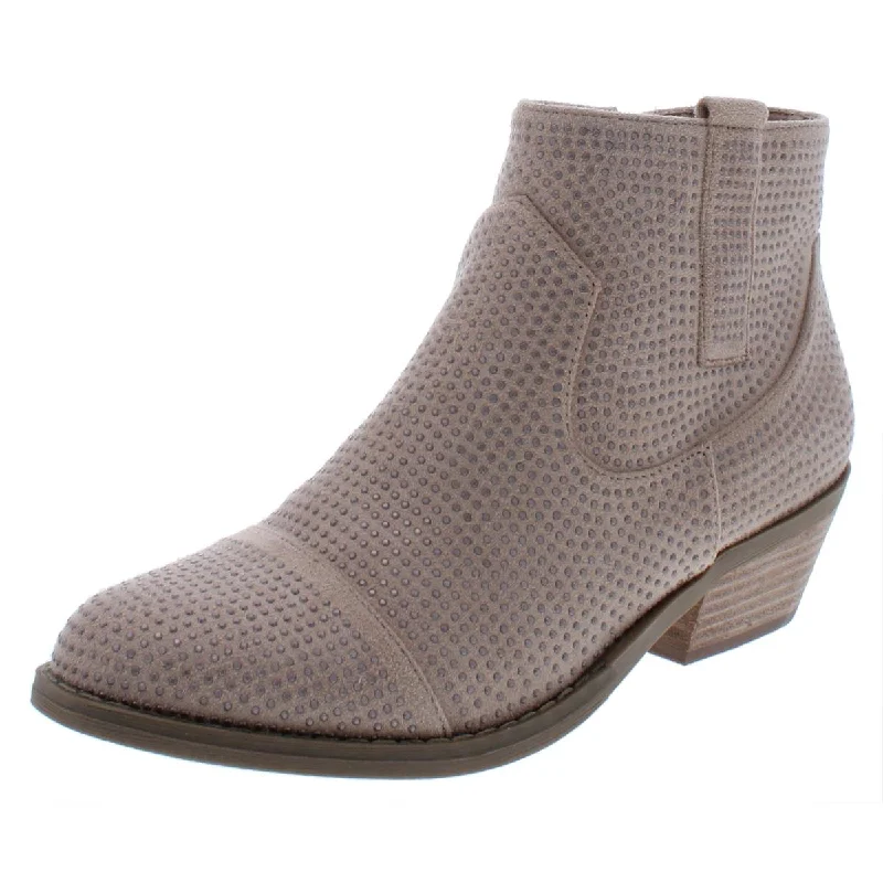 Boots with breezy mesh fabrics -Report Footwear Womens Damzel Studded Faux Suede Dress Boots