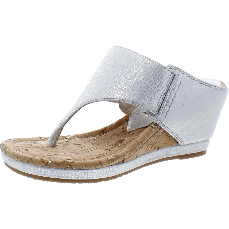 sandals with trendy metallic accents-Donald J. Pliner Womens MALONE Leather Slip On Wedge Sandals