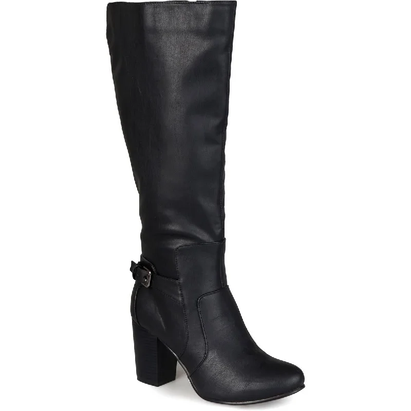 Boots with odor-resistant linings -Journee Collection Womens Faux Leather Tall Knee-High Boots