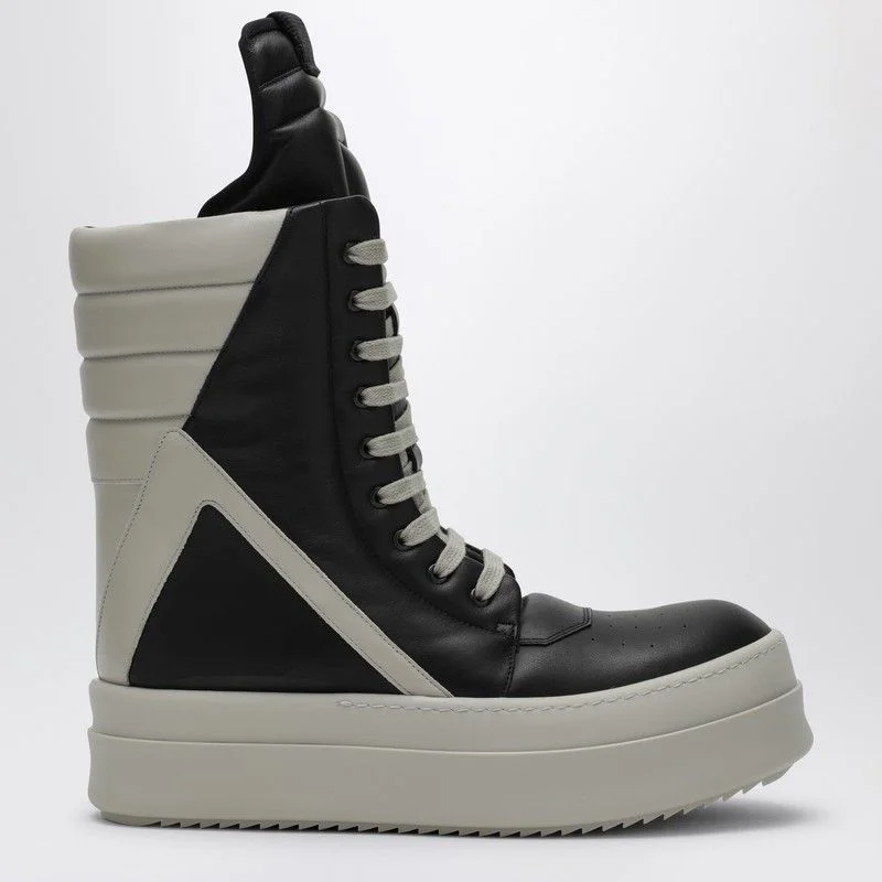 Shoes for foot fatigue rest -RICK OWENS High-Top Leather Sneaker