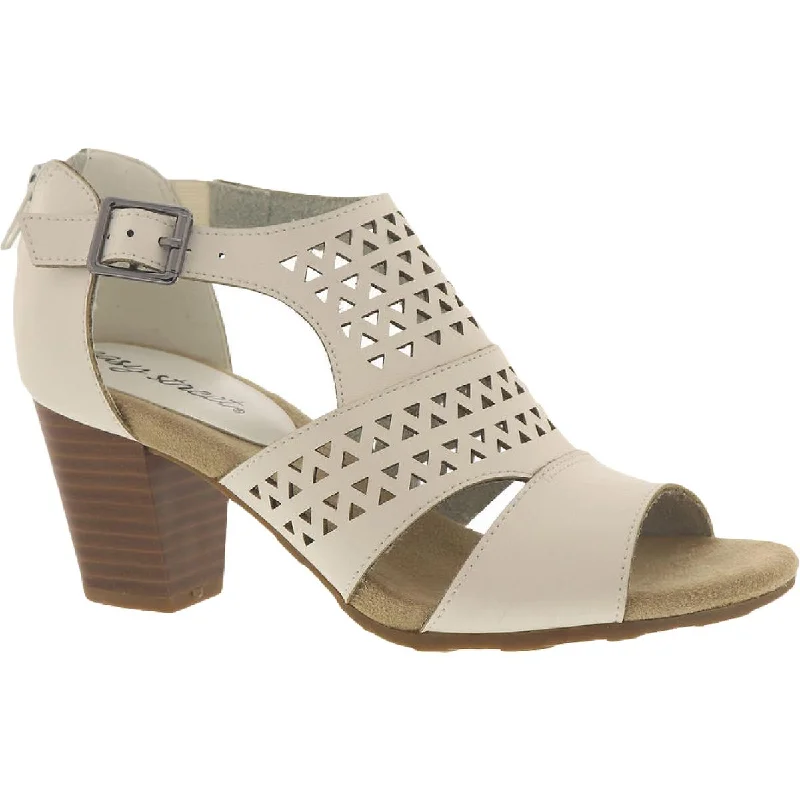 sandals with cute patterned details-Easy Street Womens Adara Laser Cut Perforated Heels