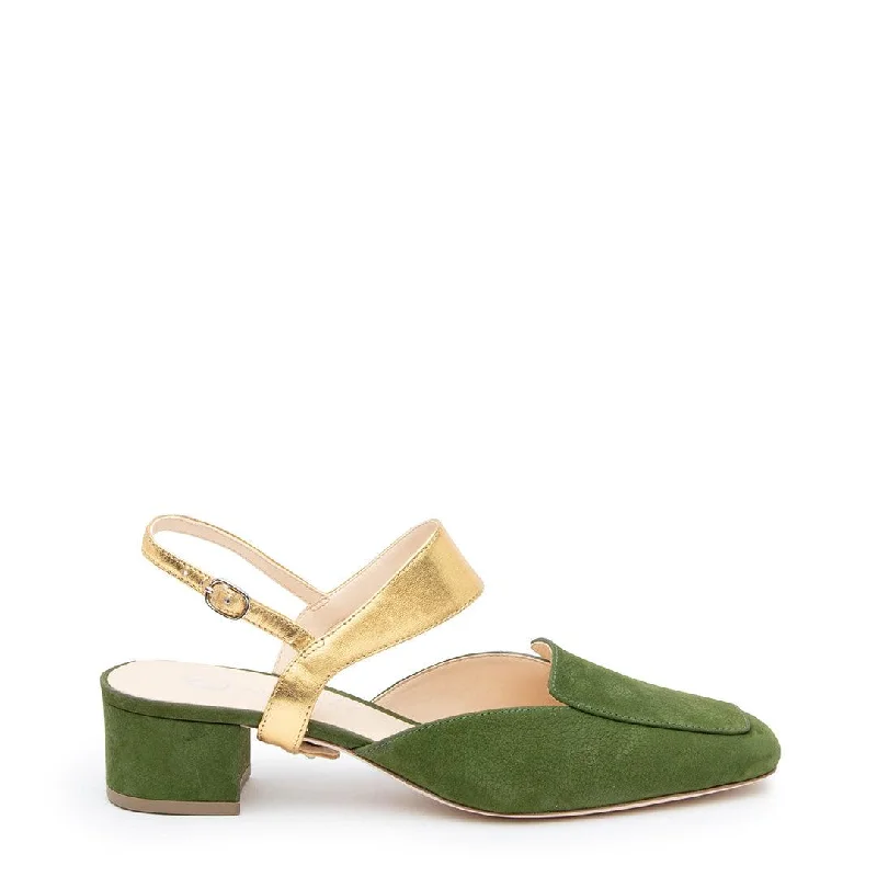 Slip-on loafers for quick nights-Moss Loafer + Gold Elsie Strap