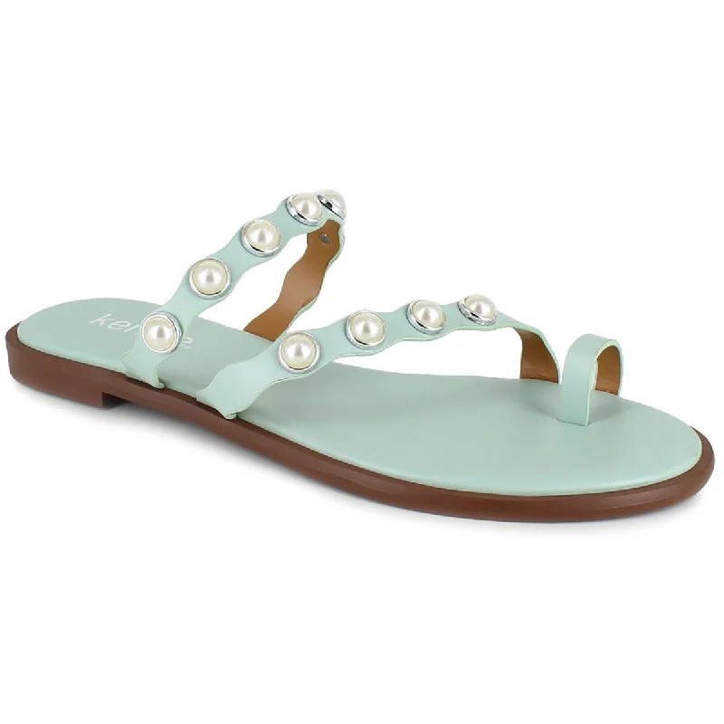 sandals with adjustable buckles-Kenzie Womens Maltese Open Toe Slip On Slide Sandals