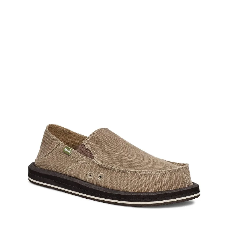 Comfortable loafers for long evenings-Men's Shoes Sanuk DONNY Slip On Sidewalk Surfers Loafers 1158512 BROWN