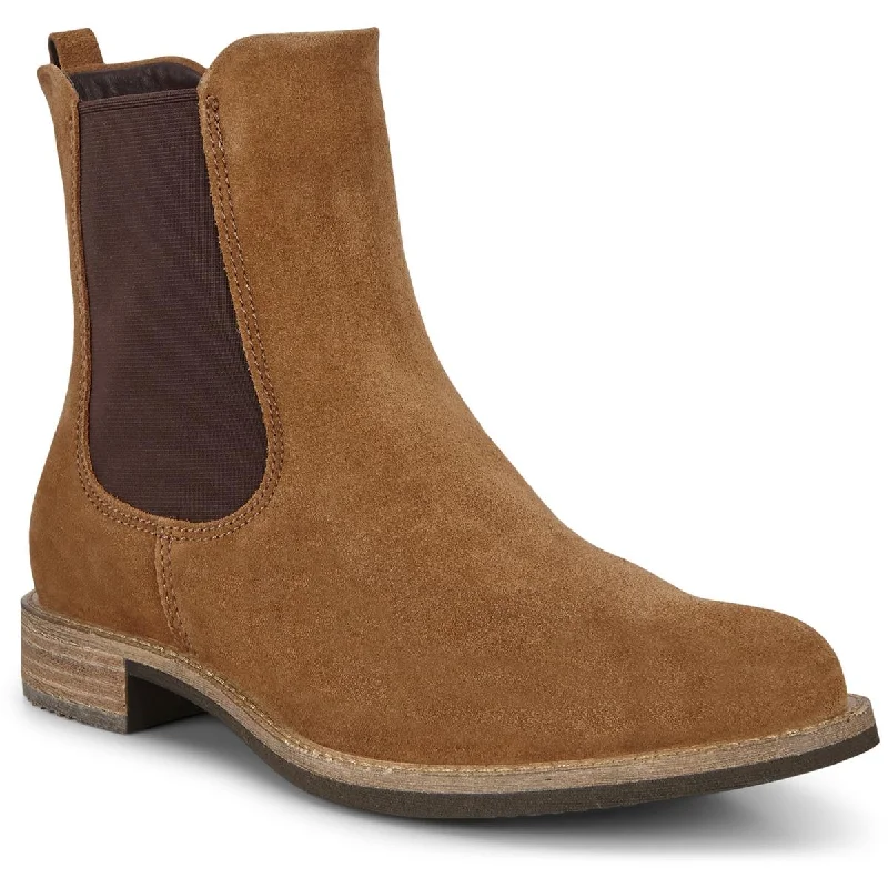 Boots with even sole balance -ECCO Womens Sartorelle 25 Suede Slip On Chelsea Boots