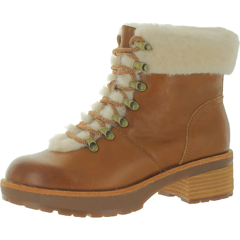 Boots with silky inner padding -Kork-Ease Womens Winslet Leather Round Toe Combat & Lace-up Boots