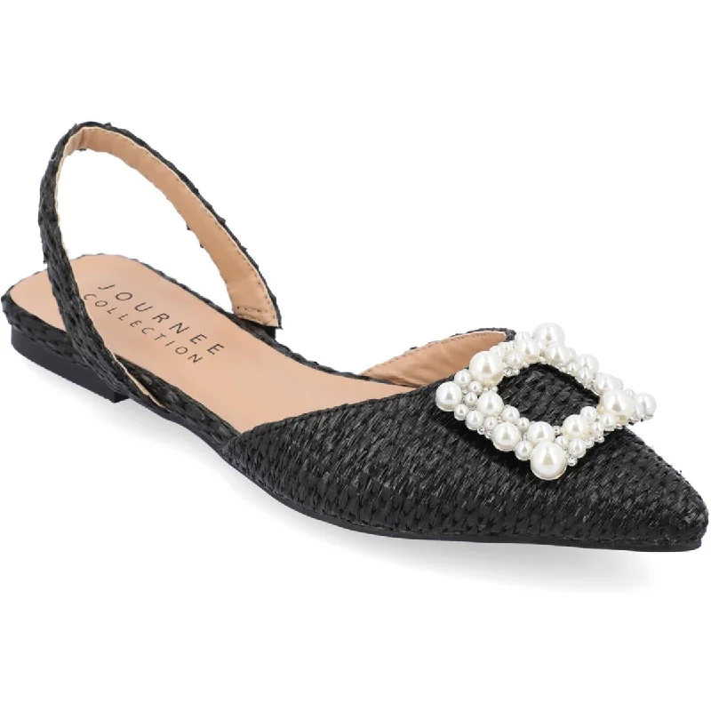 sandals for a minimalist look-Journee Collection Womens Hannae Embellished  Slingback Heels