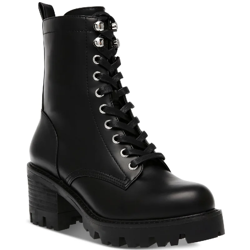 Boots with rounded toe comfort -DV By Dolce Vita Womens Madey Zipper Ankle Combat & Lace-up Boots