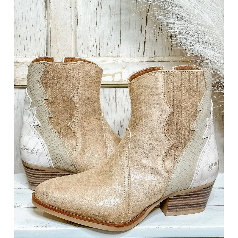 Boots with whimsical snow patterns -Blowfish Spangle Bootie