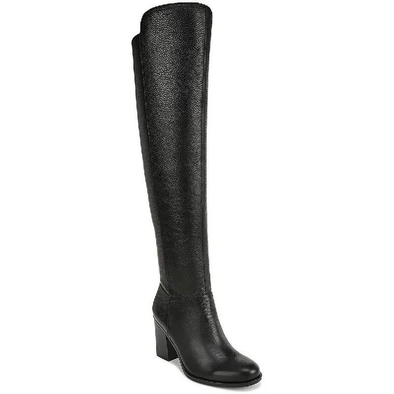 Boots with faint shimmer fabrics -Naturalizer Womens Kyrie Leather Wide Calf Knee-High Boots