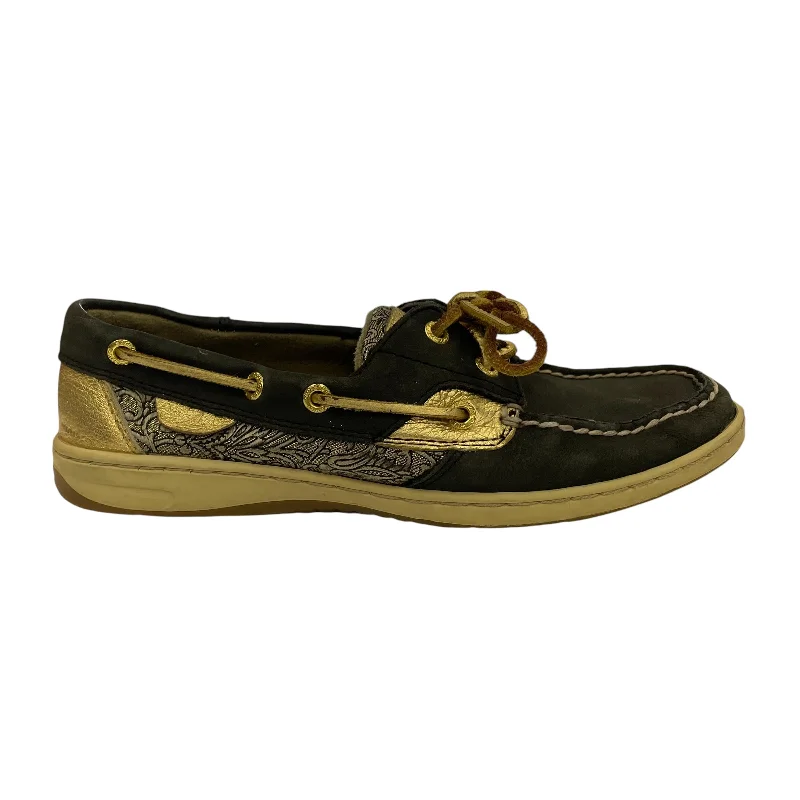 Flats with vivid outsole designs -Shoes Flats By Sperry In Gold & Grey, Size:8.5