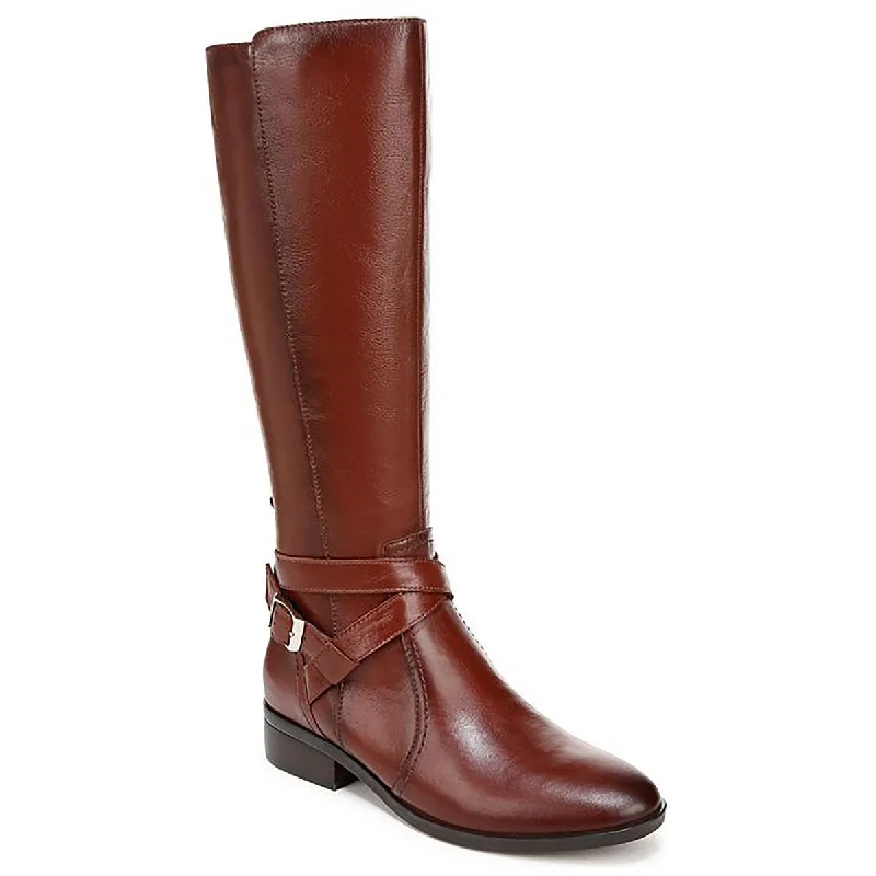 Boots with plush heel linings -Naturalizer Womens Rena 2 Leather Tall Knee-High Boots