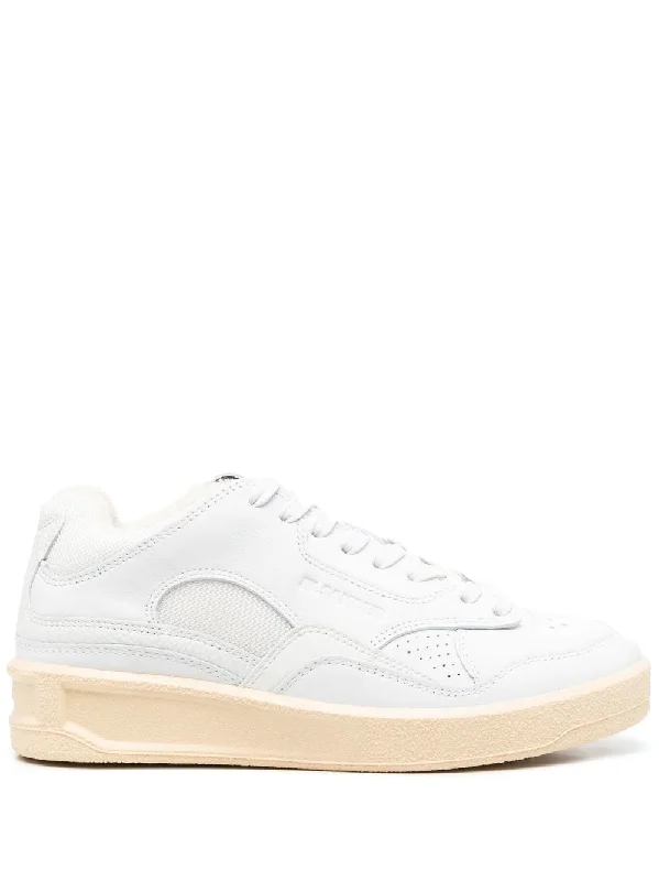 Shoes with tacky beds -JIL SANDER Debossed-Logo Low-Top Leather Sneakers