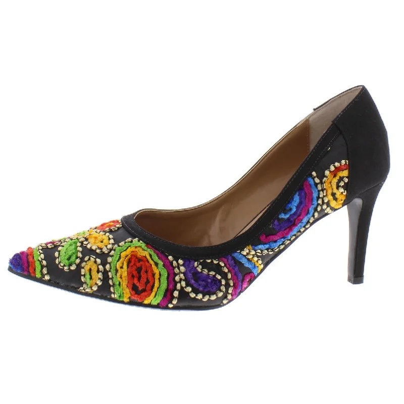 Trendy high heels for chic trends-J.Renee Womens Camallia Floral Slip On Pumps