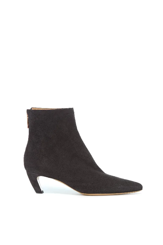 Boots with durable heel treads -Clayton Ankle Boot in Dark Grey Suede