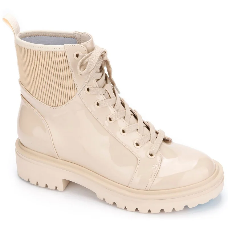 Boots for icy park trails -Kenneth Cole New York Womens Rhode Light Lace Up Lug Sole Combat & Lace-Up Boots