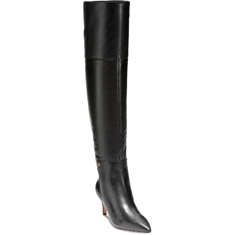 Boots with springy heel cushioning -Cole Haan Womens Vandam Leather Pointed Toe Over-The-Knee Boots