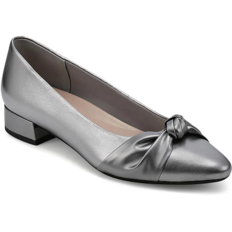 Breathable high heels for airy comfort-Easy Spirit Womens Caster Knot-Front Pointed Toe Pumps