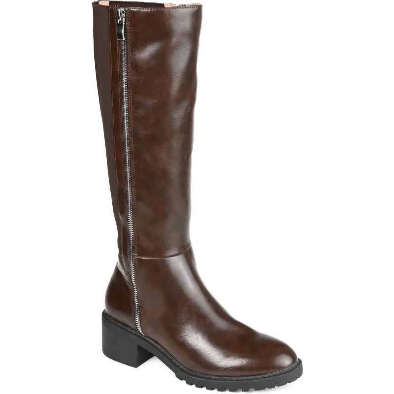 Boots with padded calf linings -Journee Collection Womens Faux Leather Knee-High Boots