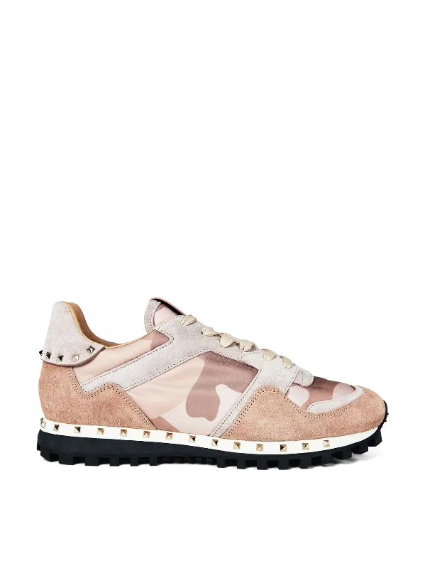 Shoes with tiger stripe flair -VALENTINO GARAVANI Rockstud Studded Camo Women's Sneakers