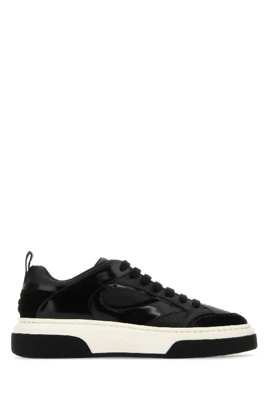 Shoes for deep sprints -Ferragamo Leather Cassina Mix Sneaker