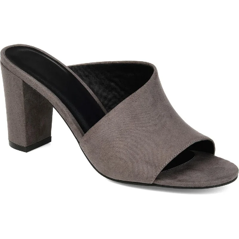 sandals for effortless elegance-Journee Collection Womens Faux Suede Open Toe Mules