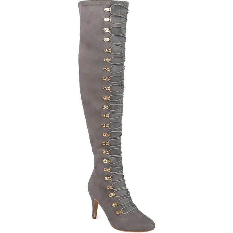 Boots with breezy mesh fabrics -Journee Collection Womens Trill  Dressy Embellished Over-The-Knee Boots