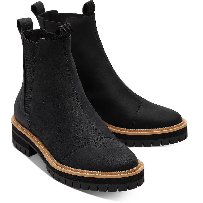 Boots with plush sole padding -Toms Womens Dakota Leather Pull On Chelsea Boots