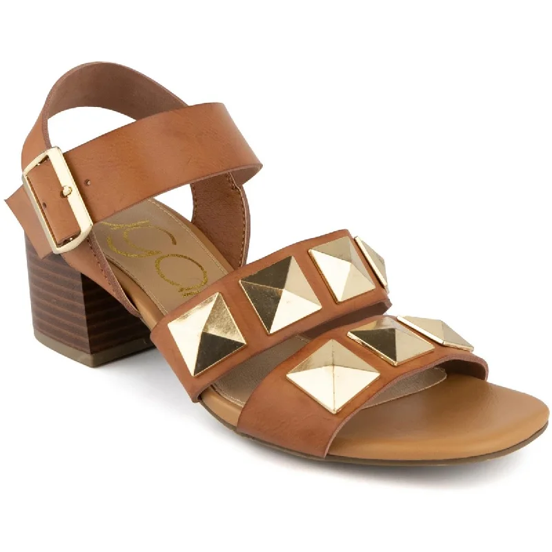 sandals for all-day comfort and style-Sugar Womens MABLE 2 Faux Leather Buckle Block Heels