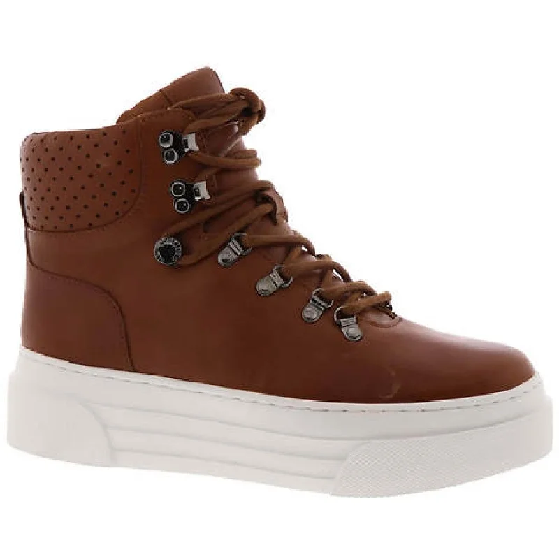 Boots with flexible heel layers -J/Slides Womens Adele Leather High Top Combat & Lace-up Boots