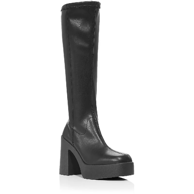 Boots under 60 dollars online -Aqua Womens BILLY  Faux Leather Platform Knee-High Boots