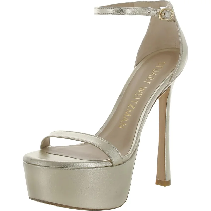 sandals with elegant finish-Stuart Weitzman Womens Nudist Curve Hollywood Leather Platform Heels