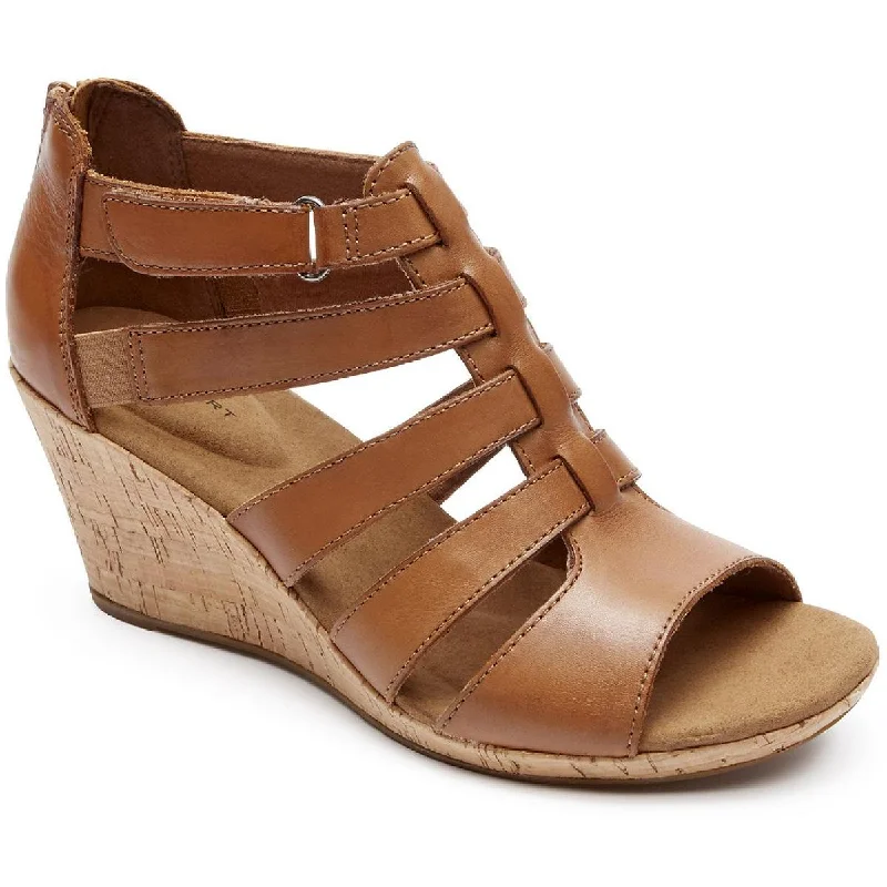 sandals with a fun and elegant touch-Rockport Womens Briah Gladiator Cork Open-Toe Wedge Heels