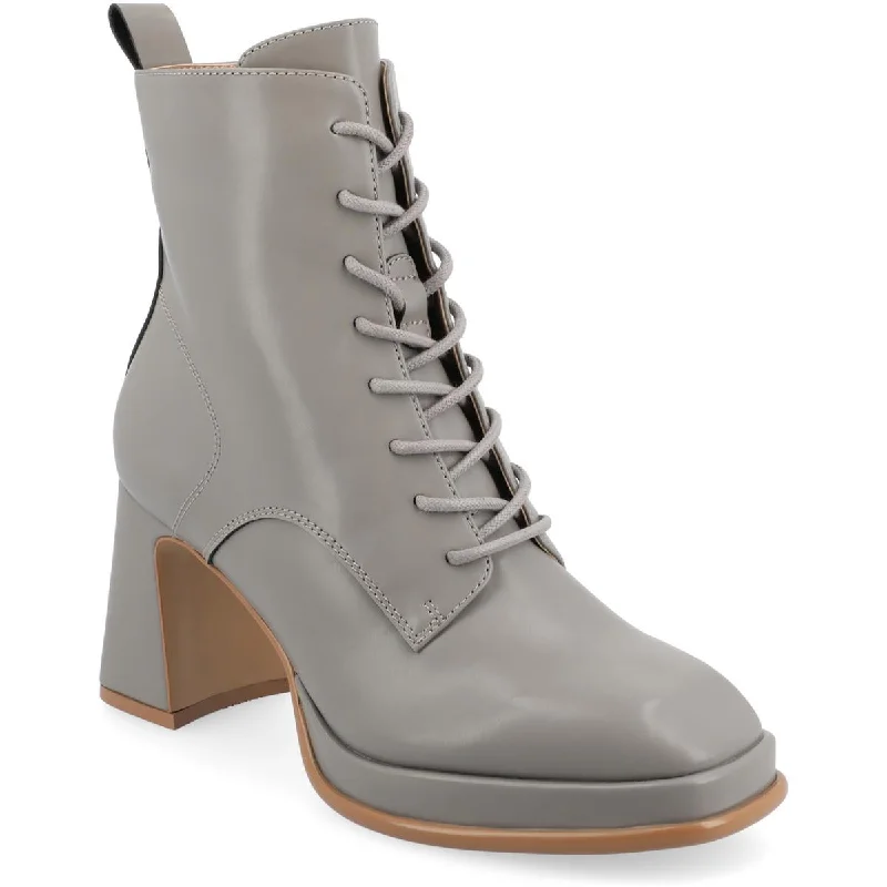 Boots for indoor frost vibes -Journee Collection Womens Kalindi Faux Leather Combat & Lace-Up Boots