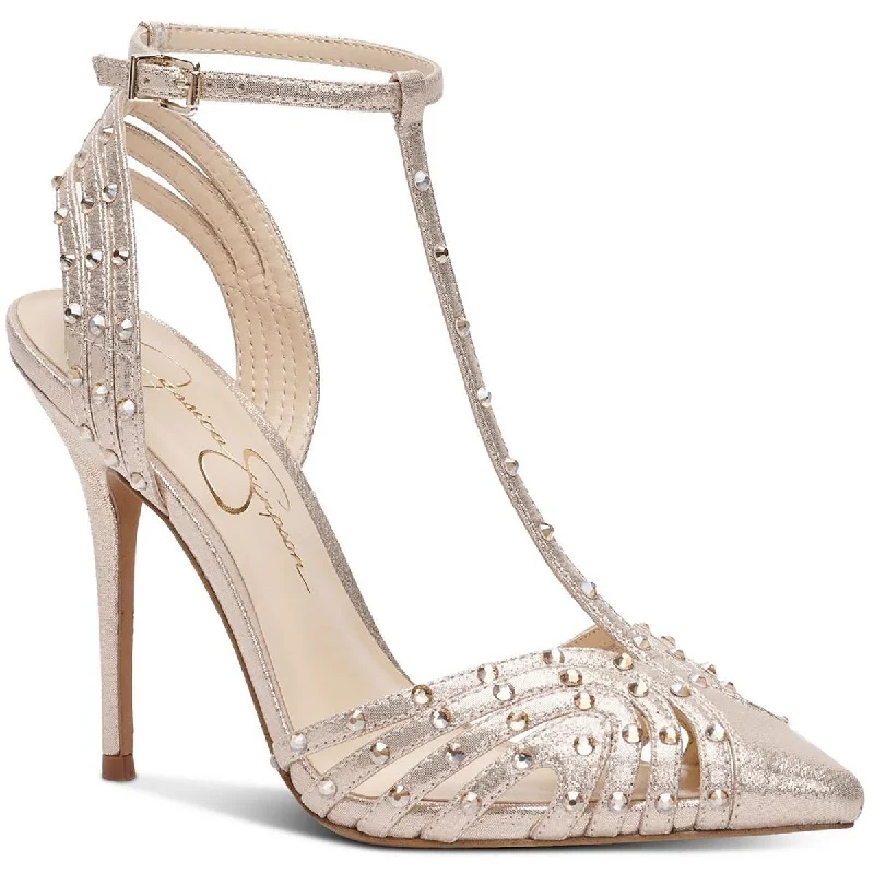 Stylish high heels for city nights-Jessica Simpson Womens Wisata2 Rhinestone Strappy Pumps