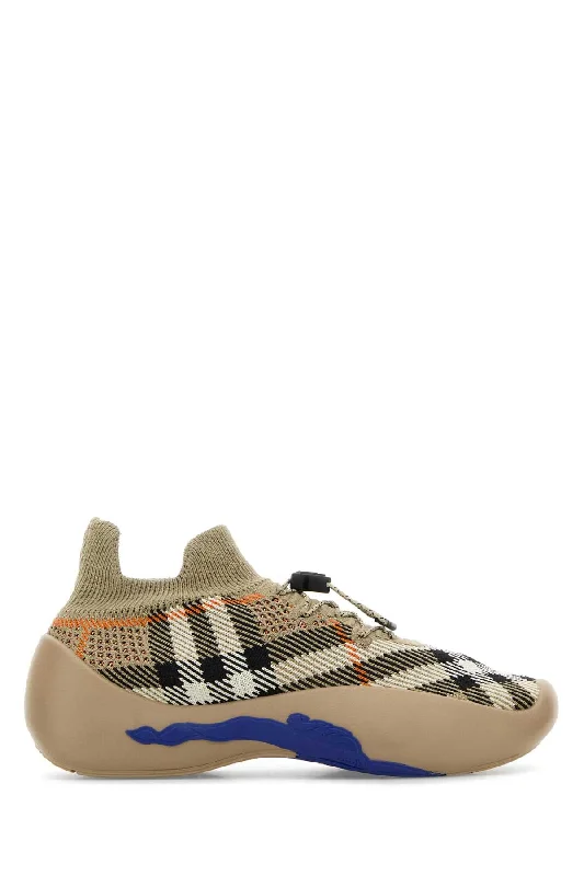 Shoes for late dashes -BURBERRY Printed Fabric Neptune Slip-Ons for Women