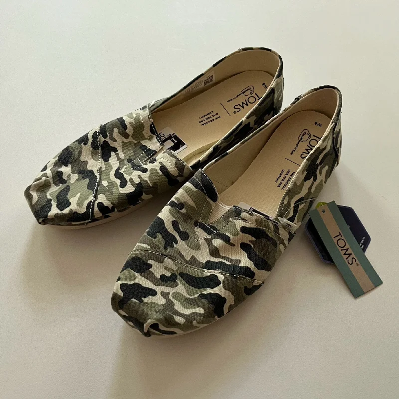 Flats for hectic morning routines -Shoes Flats Ballet By Toms In Camoflauge, Size: 8