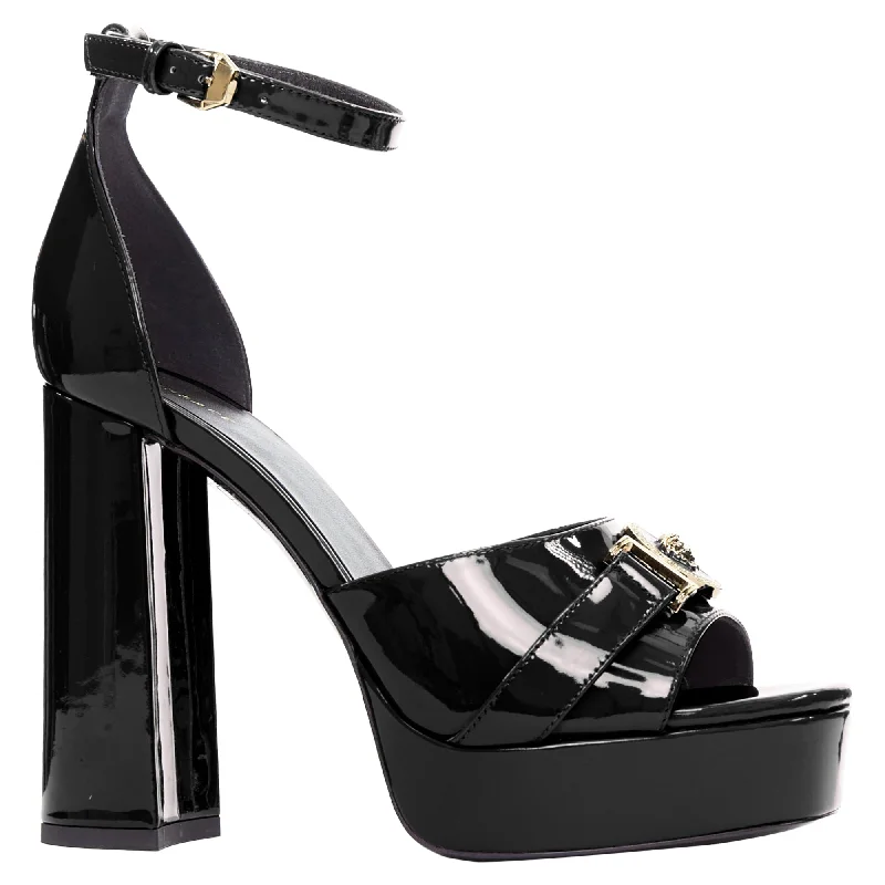 Durable high heels for daily nights-Versace Anthem Maryjane Calf Leather Double Buckle Platform Brogue