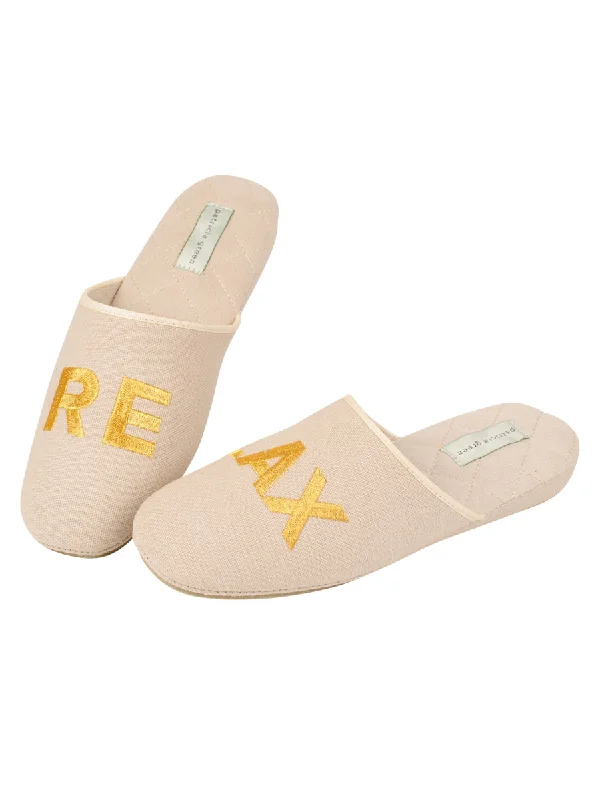 Slippers for bleak eves -Relax Embroidered Slippers