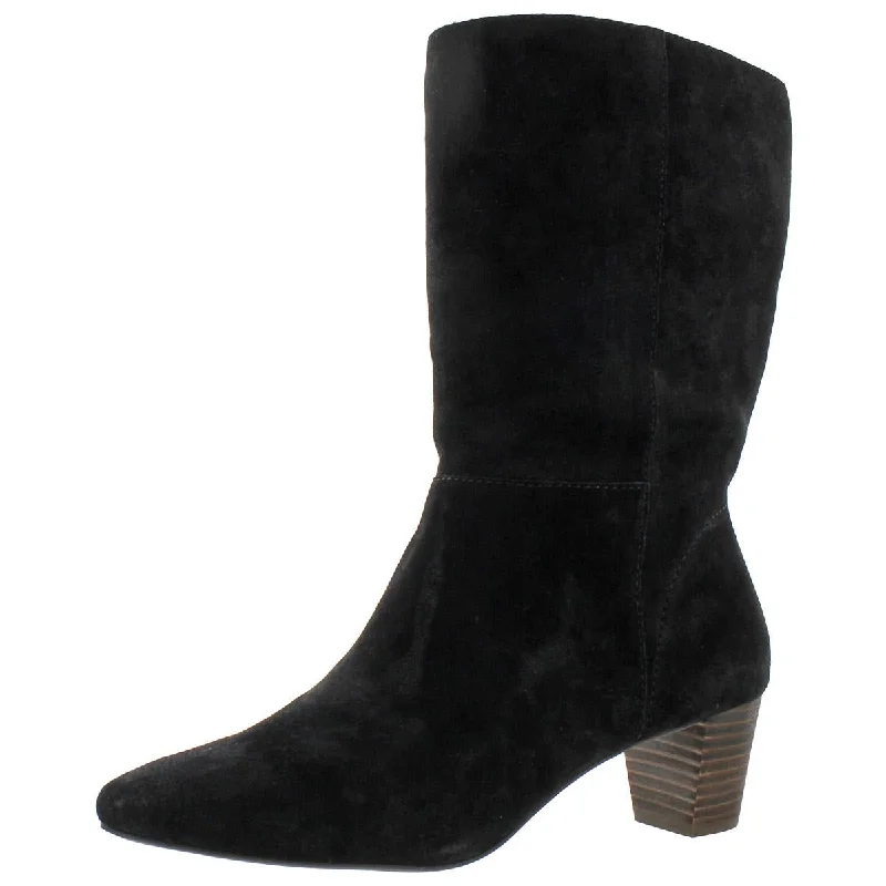 Boots with quirky sole blends -Lucky Brand Women's Zaahira Suede Slouchy Block Heel Boot