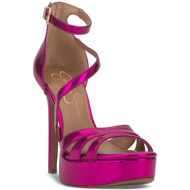 Breathable high heels for airy nights-Jessica Simpson Womens Shyremin Metallic Platform Pumps